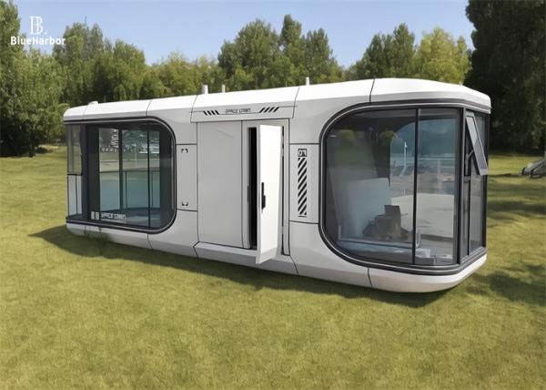 Light Steel Frame Space Capsule Home With Panoramic Balcony Outdoor Eco