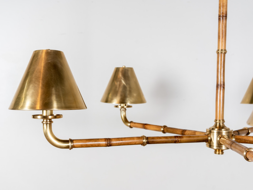 American Brass Modern Retro Designer Pendant Light with Adjustable Height Wireless Control and 50000 Hours Lifespan