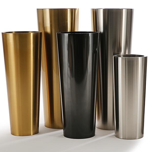 Height 1100mm Cone Stainless Steel Planter For Public Place Decorate