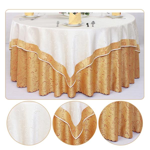 Outdoor Reusable 120 Inch Round Jacquard Tablecloth