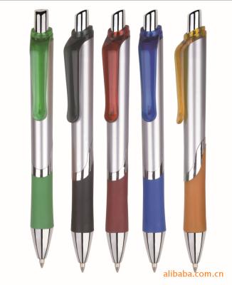 retractable logo pen, retractable promotional ball point pen, rubbered grip ball pen