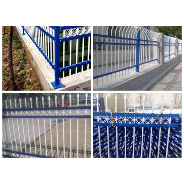 Security Powder Coated Zinc Steel Picket Fence For Residential , Heat Treated
