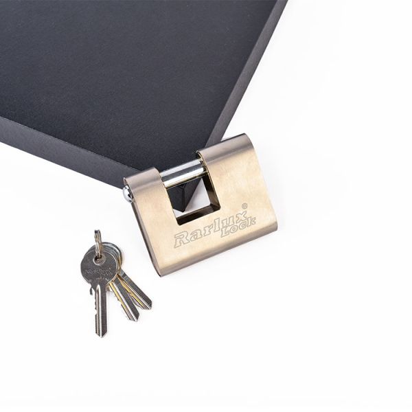 Rarlux 60-90mm High Security Durable Anti-Theft Padlock Solid Iron Armoured Body Rectangular Padlock
