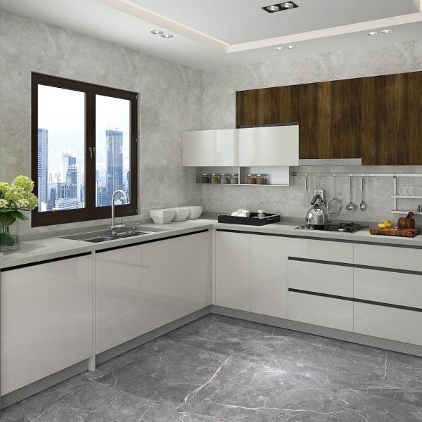 Тёмный фанера HDF деревянный шкаф для кухни