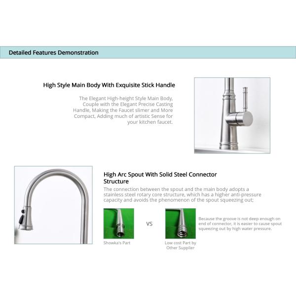 Твердая палуба водопроводного крана IPX5 нержавеющей стали SUS304 установила краны смесителя кухни