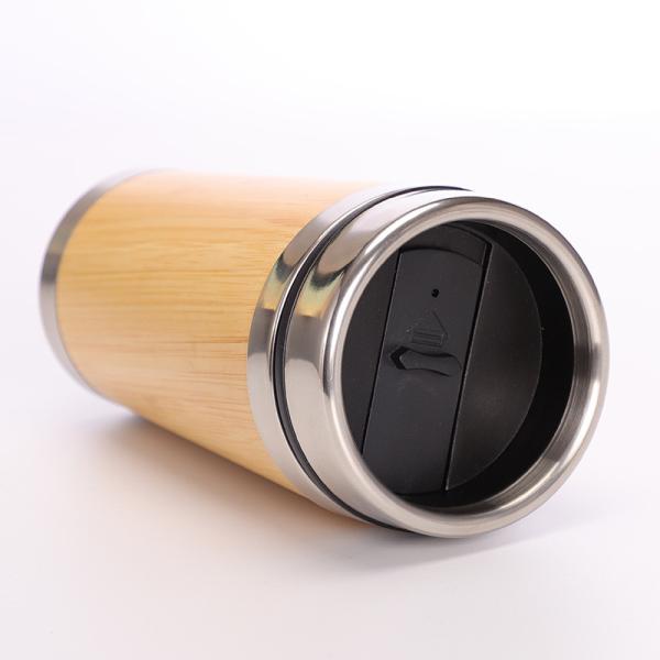 17 Oz-Bambuood Premium Vacuum isolé en acier inoxydable Tumbler de bambou à l'épreuve des fuites Tumbler de bambou Thermos pour le thé à feuilles lâches Café Boissons à base de fruits