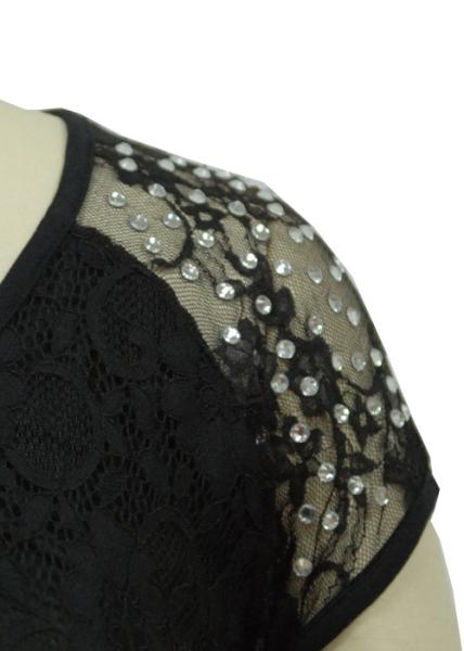 Trendy Women'S Casual Dresses Shining Rhinestone On Shoulder Ladies Work Dresses