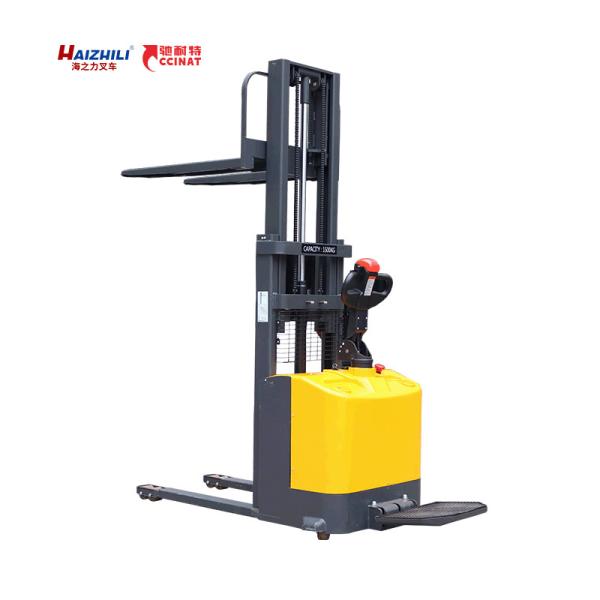 3 Meter 1.5 Ton High Lift Pallet Stacker , Double Mast Walk Behind Pallet Lift