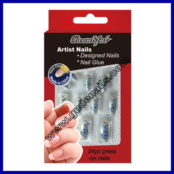 Sliver Fingers Fake Nails , glitter decorated artificial nail for kids