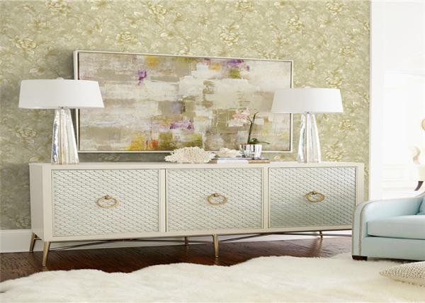Colorful Floral Damask American Style Wallpaper For Bedroom Background , Non - Pasted