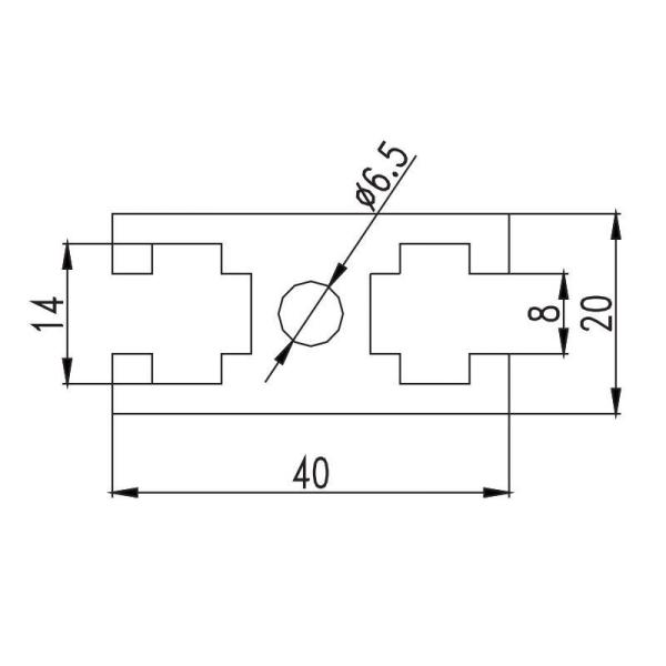 20*40B Profil d'aluminium extrusion boîtier en alliage d'aluminium 2040 Profil d'alliage d'aluminium
