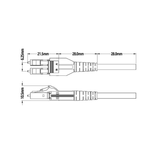 Гибкого провода мультимодный 50/125 3.0mm LSZH оптического волокна LC-LC Aqua двухшпиндельного