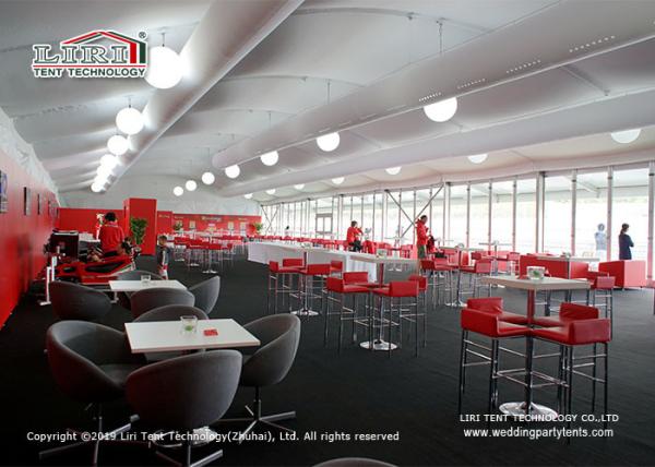 Large Arcum Tent 15x40m With ABS Panel Around And Luxury Inner Decoration For F1 Event