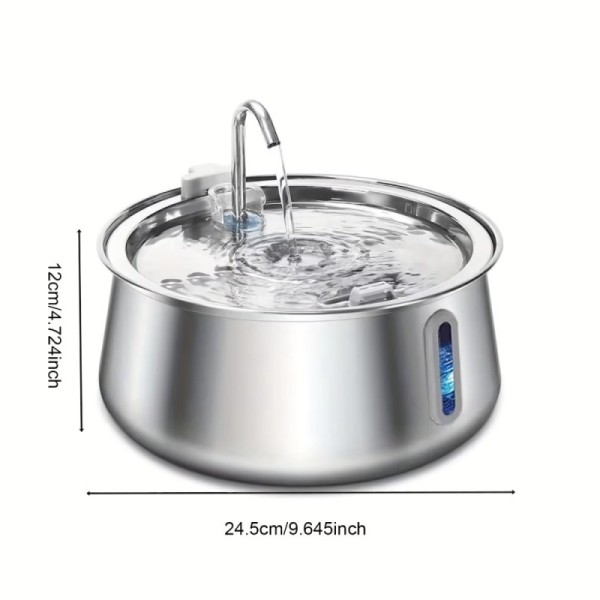 Large Capacity Pet Water Fountain Automatic Stainless Steel Cat Drinking Dispenser