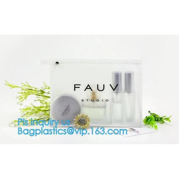 vinyl travel cosmetic bag, Frosted Slider Zipper PVC Bag for Clothes Packaging, PVC/EVA vinyl slider top zipper bag for