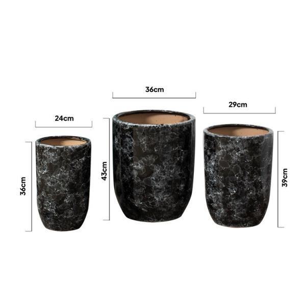 Wholesale Modern Home Hotel Corridor Decoration Flower Pots Large Black Ceramic Garden Pots & Planters