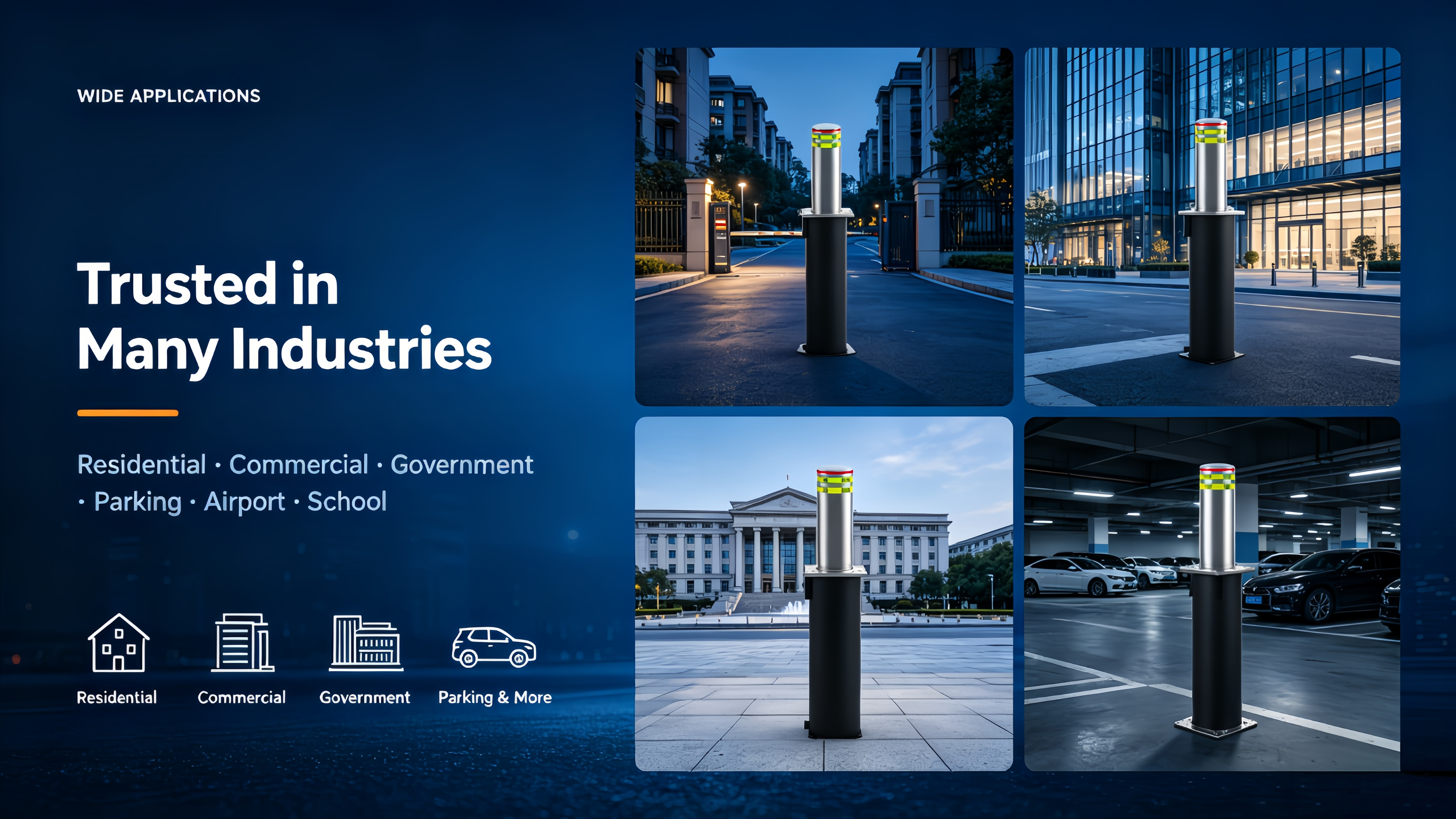 Impact Resistant Rising Security Bollards Ideal for Preventing Unauthorized Vehicle Entry and Securing Sensitive Areas