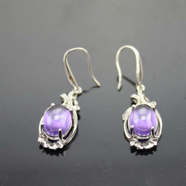 18k Rose Gold Plated 925 Silver Earrings Created Pink Sapphire Cubic Zirconia (PSJ0416)