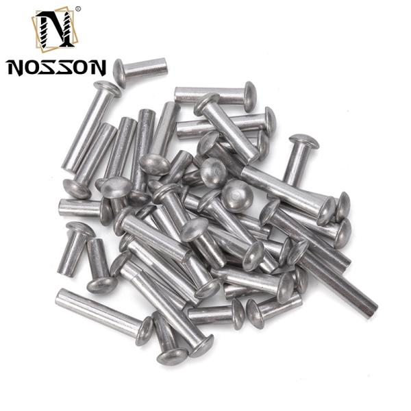 ISO Standard Metric Aluminium Brass Solid Core Rivet Fastenal Flat Head Round Head Solid Mild Steel Copper Rivets with Bright Finish