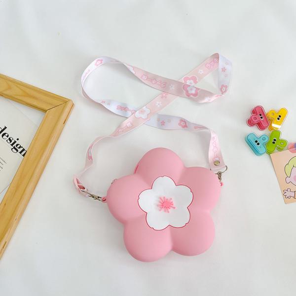 Parent-Child Messenger Bag Silicone Flower Kids Crossbody Bag Makeup Bag Storage Contianer School Office Supplies Gifts