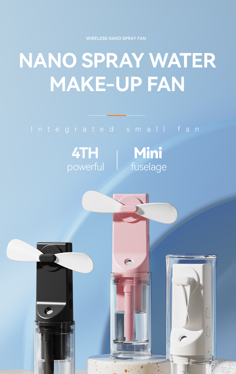 New Fans Hot Summer Handheld Spray Mini Cooling Foldable Fan USB Rechargeable Portable Folding Mist Fan With Water Portable