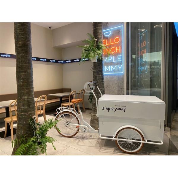 100kg Retro Coffee Bike for Street Mobile Coffee Trike Shop Bicycle Fast Food Cart Bike