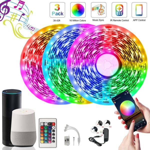 Led Light 3528 Flexible Smd 66ft Rgb Strip Remote Fairy Room Lights Tv Party 20m