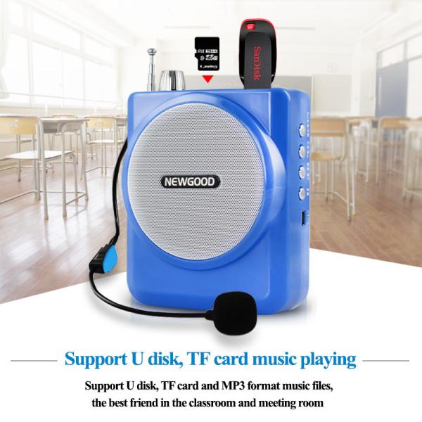2.4G Digital Voice Amplifier with Recorder FM Radio MP3 Playing,Wired Microphone Headset Waistband and Belt