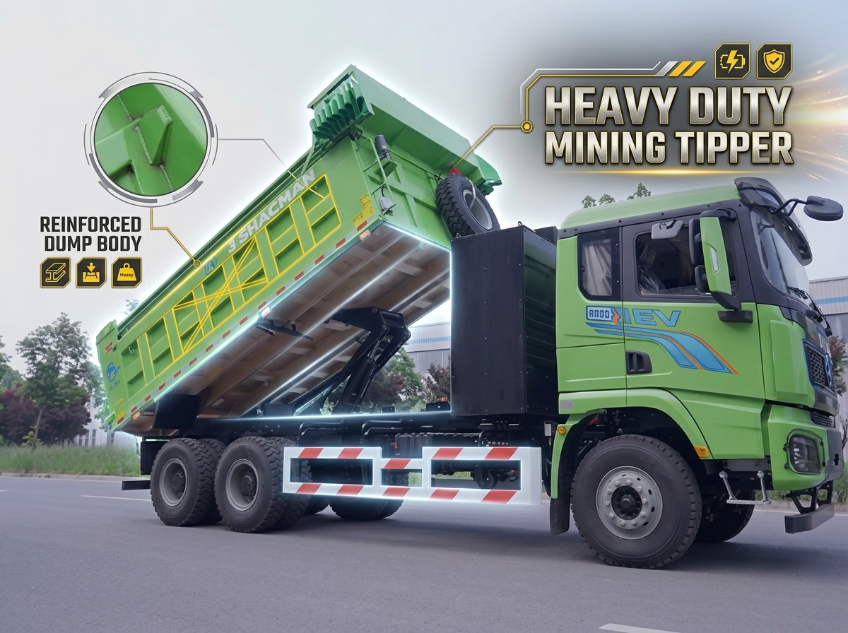 Efficient Shacman X5000e 6x4 Electric Mining Dump Truck 400kWh Battery Low Cost Transport