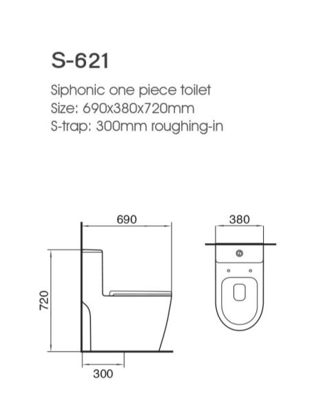 Luxury One Piece Bathroom Ceramic Wc Water Closet Porcelain White Colored