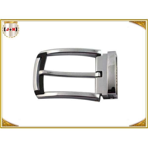 Latest Design Shiny Sterling Silver Metal Belt Buckle With Laser Engraved Logo