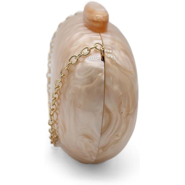 Акриловый вечерний сумка с сцеплением для женщин Шкалочная форма плечевая кроссбоди сумка блестящая мраморная сумочка сумочка