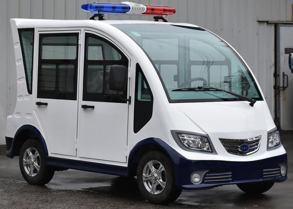 Pure White 4 Seats Electric Patrol Car With Rear Mini Cargo Box