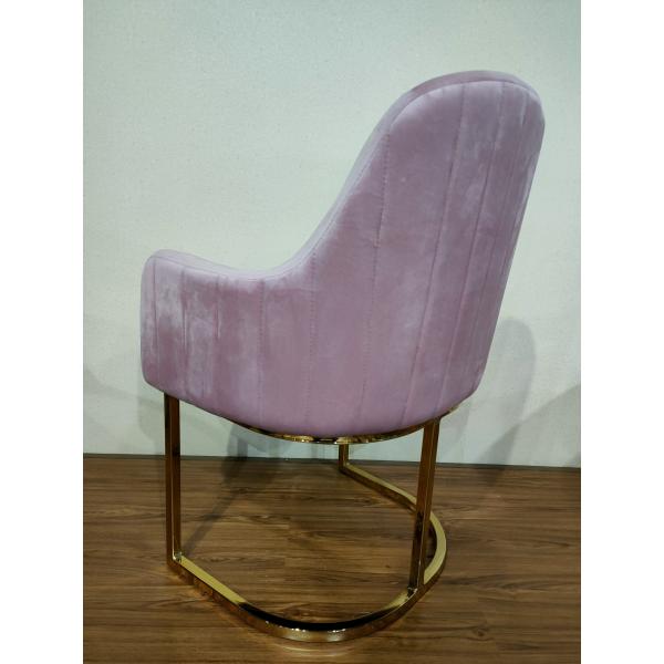 Velvet Cushion U Shaped Base 57cm Wrought Iron Dining Chair