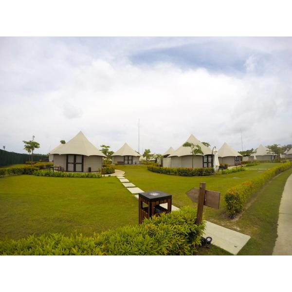 Hotel Lodge Luxury Resort Tents , Glamping Hotel Tent High Temperature Resistance