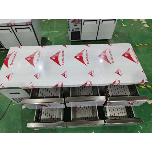 6-Drawers Counter Table Commercial Stainless Steel Counter Chiller Drawers Refrigerator Workbench