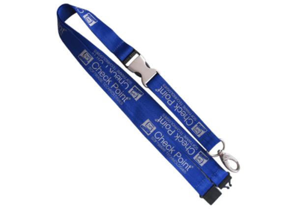 Check Point Silk Screen Printing Personalized Polyester Promotional Lanyards For ID Card