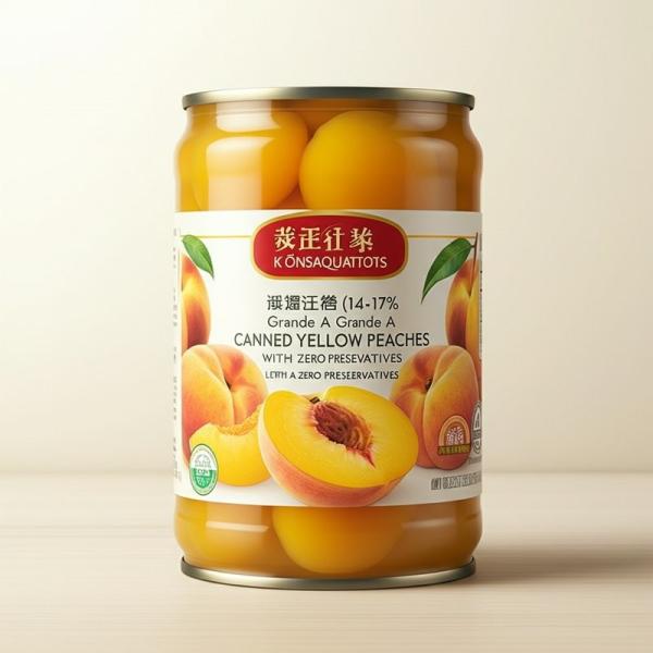 Light Brix (14-17%) Grade A Canned Yellow Peaches With Zero Preservatives