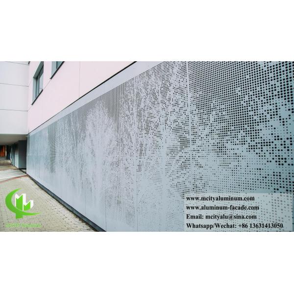 Customized Dimensions Powder Coated Perforated Aluminum Facade Panel with 1600x4000mm Max Size for Architectural Cladding