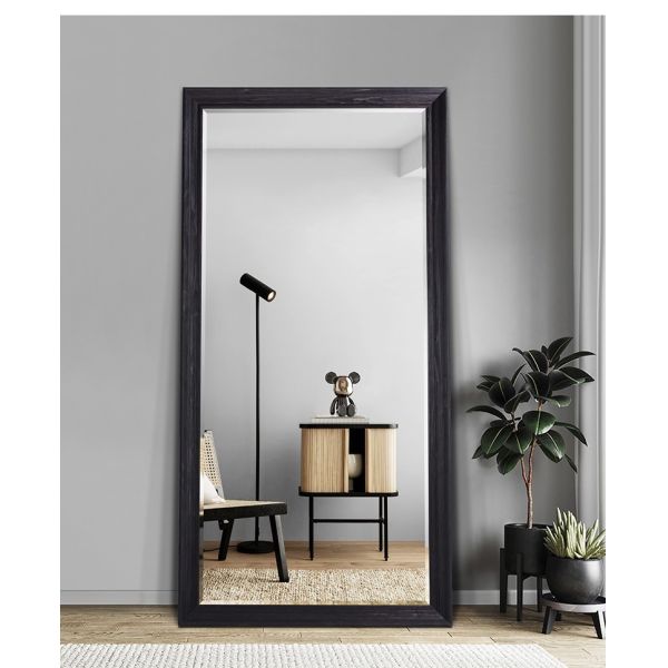 Rectangle Solid Wood Frame Mirror Full Length Dressing Mirror Without Light