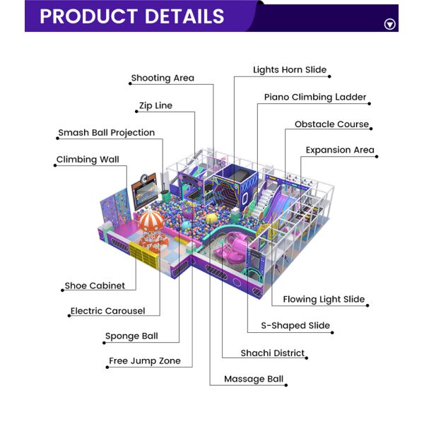 137m² Colorful Adventure Indoor Playground Equipment Set
