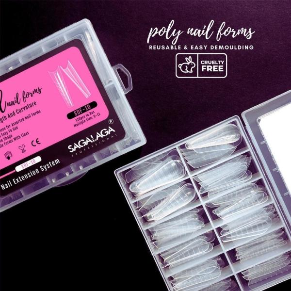 Lasting Time 2-3 Weeks Clear Nail Extension Form Tips Dual Nail Mold Full Cover Poly UV Gel Tools Acrylic Nail System Forms