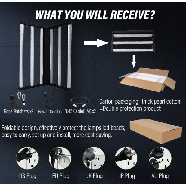 640W grow bars 0-10Volt Dimming RJ45 Channel 6 bars grow light for indoors or greenhouse medical plants cultivation