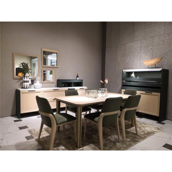 Oak wood frame structure in PU painting with Leather upholstered cushion Dining chairs made from China furniture factory