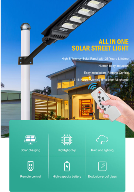 Материал ABS уличного света IP67 40W 60W 80W солнечный приведенный в действие 10-14 часов освещать
