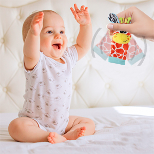 3.36 Ounces Baby Plush Rattle , ASTM Foot And Wrist Rattles