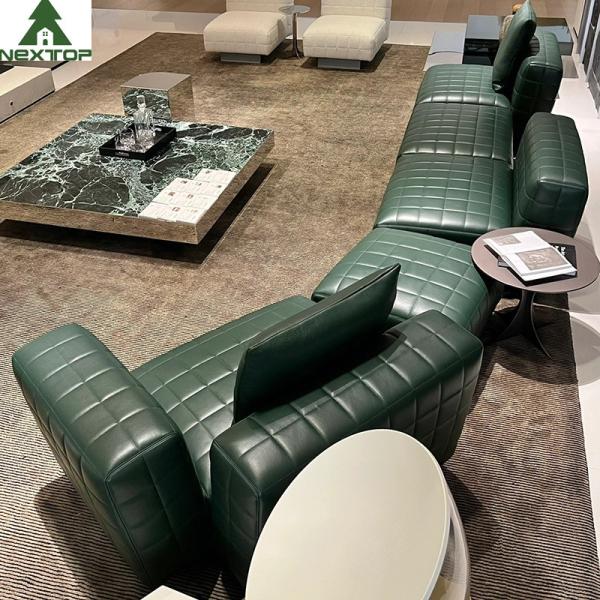 couro verde luxuoso Sofa Set modular do escritório domiciliário da mobília da entrada do hotel de 1800*1000mm