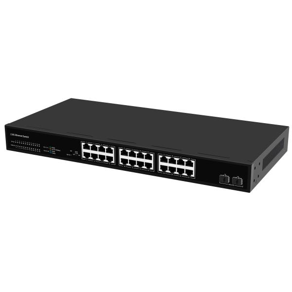 24 Port Network Switch 100M/1G/2.5G Ethernet 1G/2.5G/10G Fiber Unmanaged With FAN