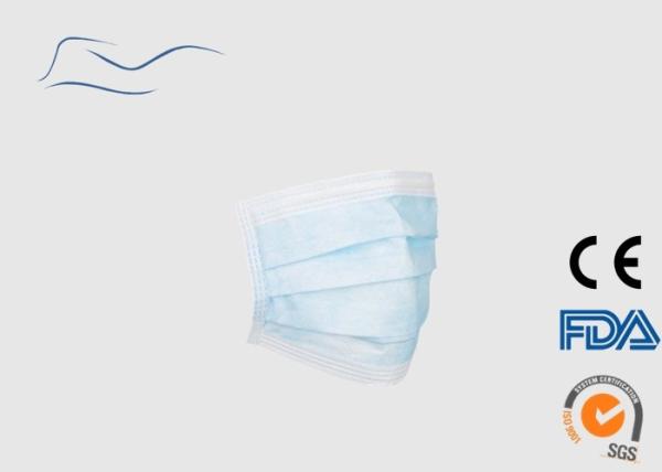 Breathable Surgical Mouth Mask , 17 . 5 * 9 . 5CM Single Use Face Mask