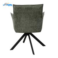 Chaise à manger pivotante en cuir résistant à la chaleur avec base métallique Dc-7532